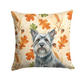 Gray Skye Terrier Heirloom Fall Throw Pillow Decorative Indoor Outdoor Accent Cushion for Couch, Bed or Patio, 14Hx14W