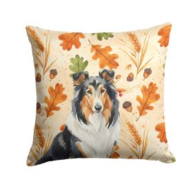 Tricolor Collie Heirloom Fall Throw Pillow Decorative Indoor Outdoor Accent Cushion for Couch, Bed or Patio, 14Hx14W