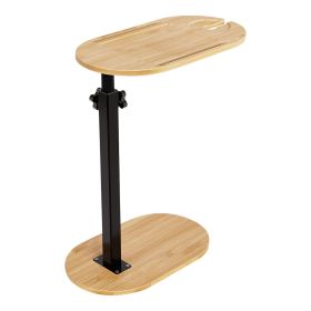 C-Shaped Bathtub Tray Table With Adjustable Height 360° Rotatable Desktop Freestanding Bath Caddy Against Wall Couch Bed Sofa Side Table (Option: BathtubTrayTableWood)