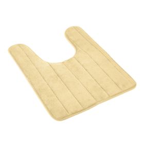 U Shaped Bathroom Rugs Contour Non-slip Toilet Mat Absorbent Cozy Velvet Floor Mat 23.62 x 19.69in (Option: FastDryBathMatKahki)
