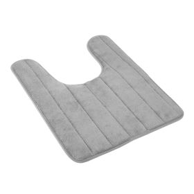 U Shaped Bathroom Rugs Contour Non-slip Toilet Mat Absorbent Cozy Velvet Floor Mat 23.62 x 19.69in (Option: FastDryBathMatGrey)