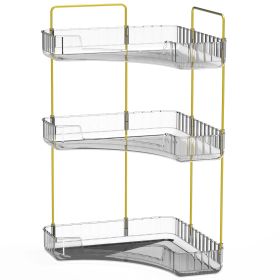 Bathroom Countertop Organizer 3 Tier Corner Makeup Storage Shelf Vanity Cosmetic Perfume Tray Clear Corner Rack for Bedroom Bathroom Kitchen (Option: Organizer3TierWhite)