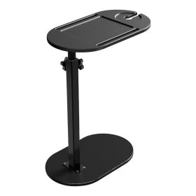 C-Shaped Bathtub Tray Table With Adjustable Height 360° Rotatable Desktop Freestanding Bath Caddy Against Wall Couch Bed Sofa Side Table (Option: BathtubTrayTableBlack)