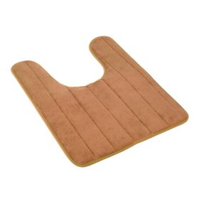 U Shaped Bathroom Rugs Contour Non-slip Toilet Mat Absorbent Cozy Velvet Floor Mat 23.62 x 19.69in (Option: FastDryBathMatCoffee)