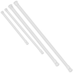 Tension Curtain Rod Spring Load Adjustable Curtain Pole Heavy-Duty Steel 4 Sizes for Bathroom Wardrobe Kitchen Balcony (Option: CurtainRailRod90cm)